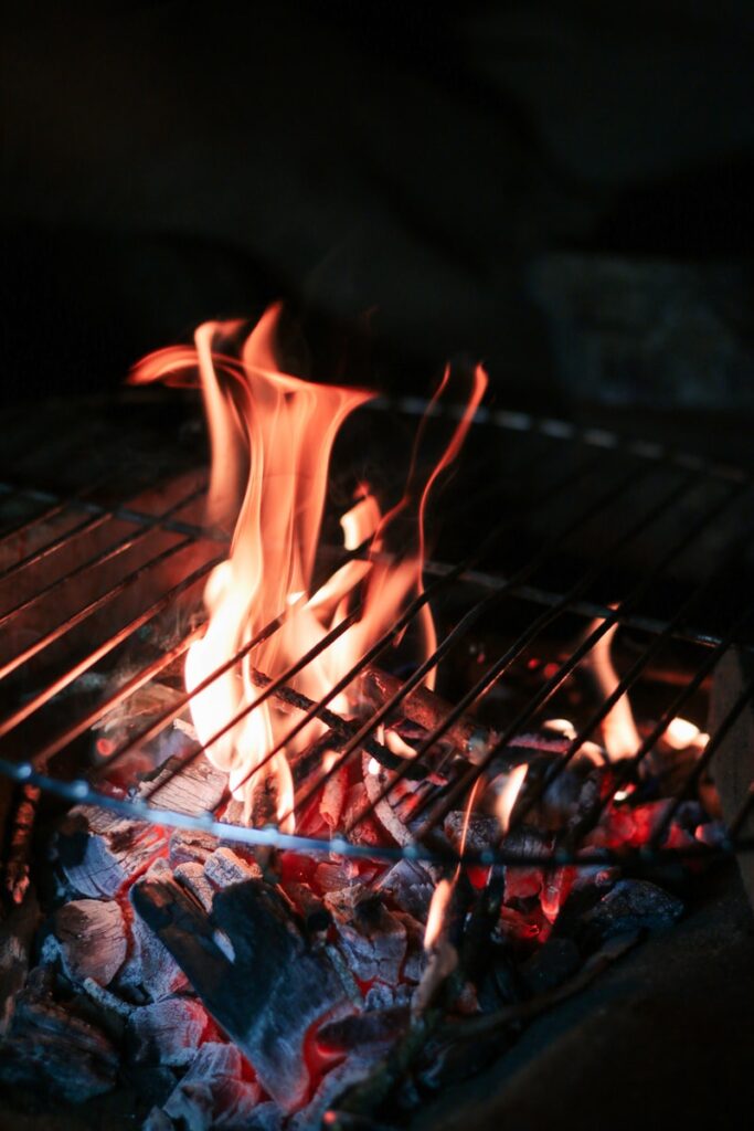 grill above fire